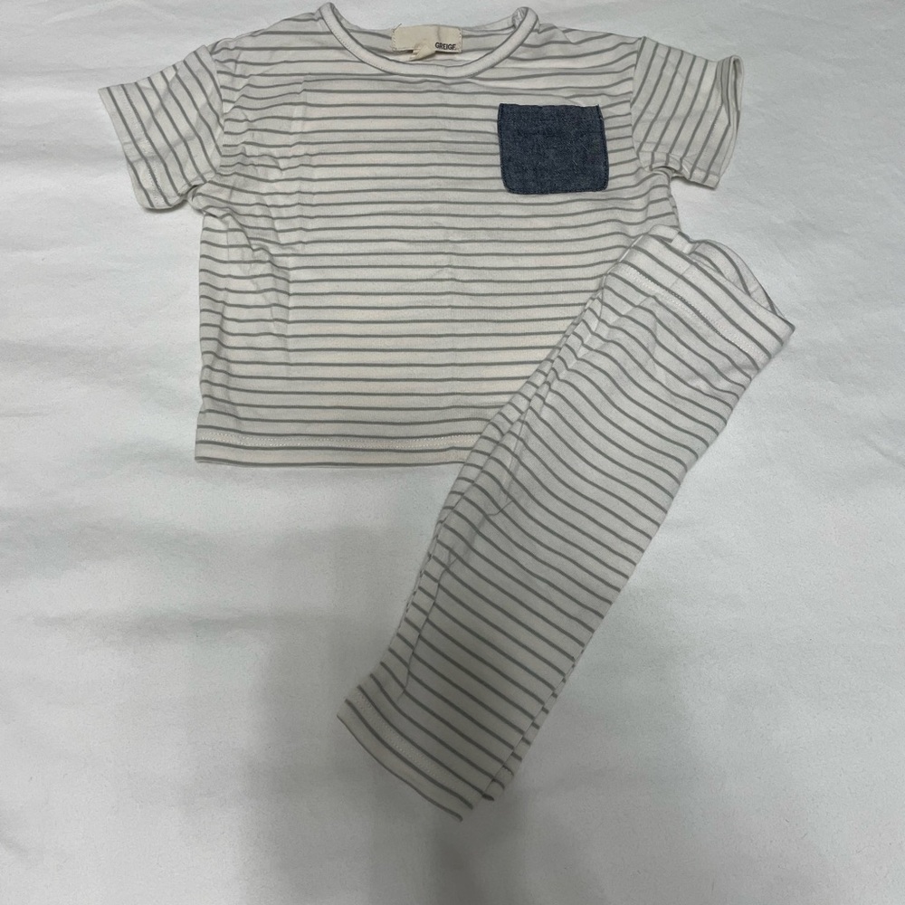 Striped Kids Matching Set with Pocket